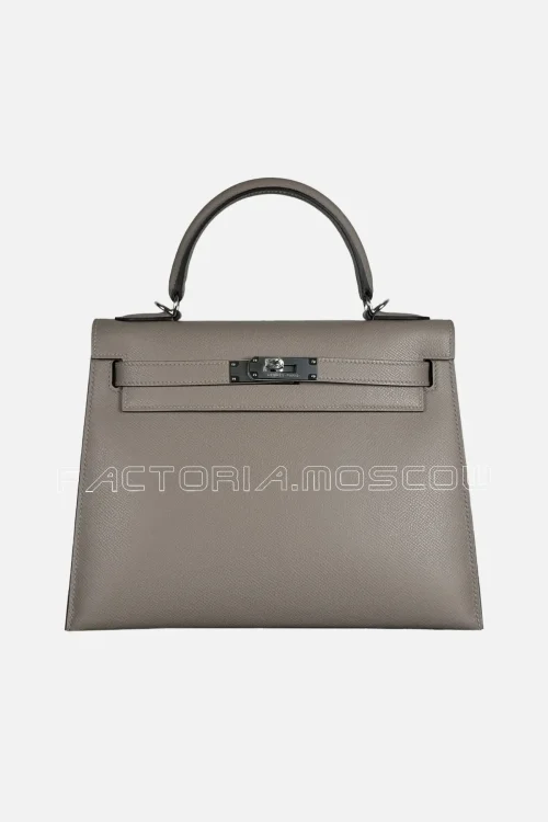 Hermès Kelly Sellier 28 Epsom Colour Gris Asphalt PHW