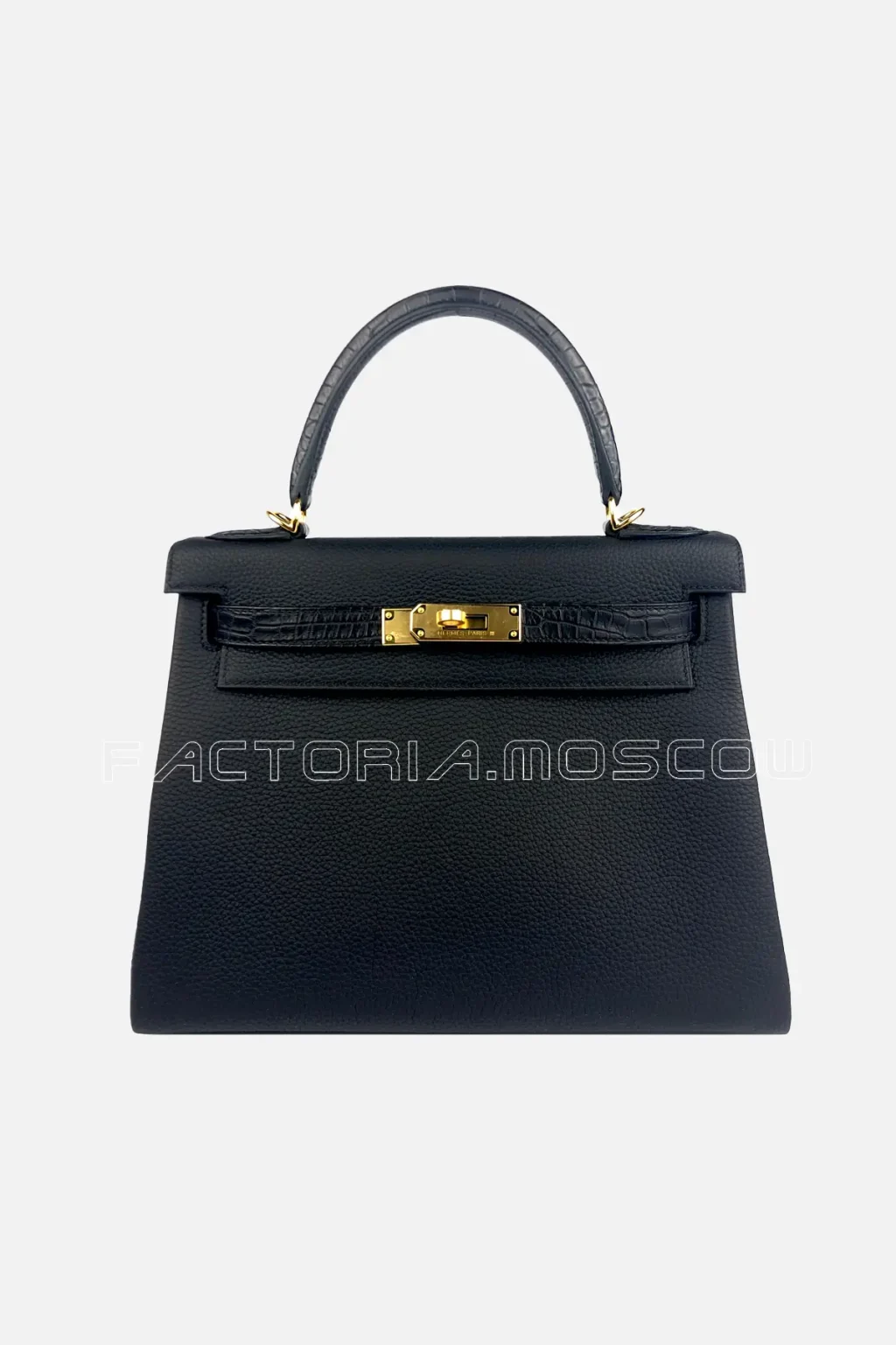 Hermes Kelly Touch 28 Black Leather Togo And Matte Alligator GHW