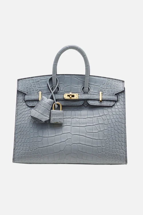 Hermès Birkin Sellier 20 Matte Alligator Gris Ciment GHW