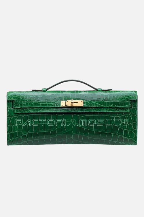 Hermes Kelly Cut Shiny Vert Emeraude With Palladium Hardware