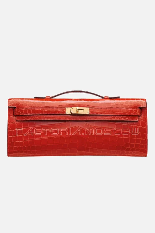 Hermes Kelly Cut Shiny With Gold Hardware