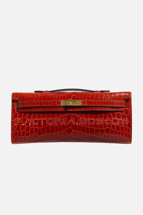 Hermes Kelly Cut Shiny With Gold Hardware