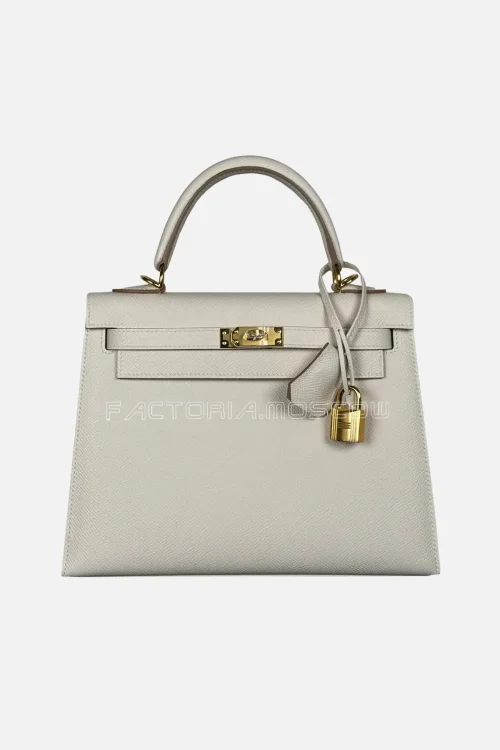 Hermes Kelly Sellier 25 Epsom Colour Craie Hardware GHW