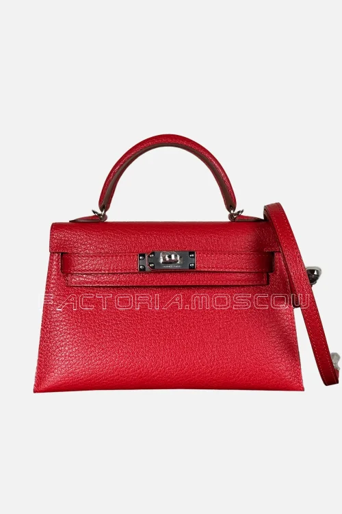 Hermes Kelly Mini 20 Chèvre Colour Rouge Casaque PHW