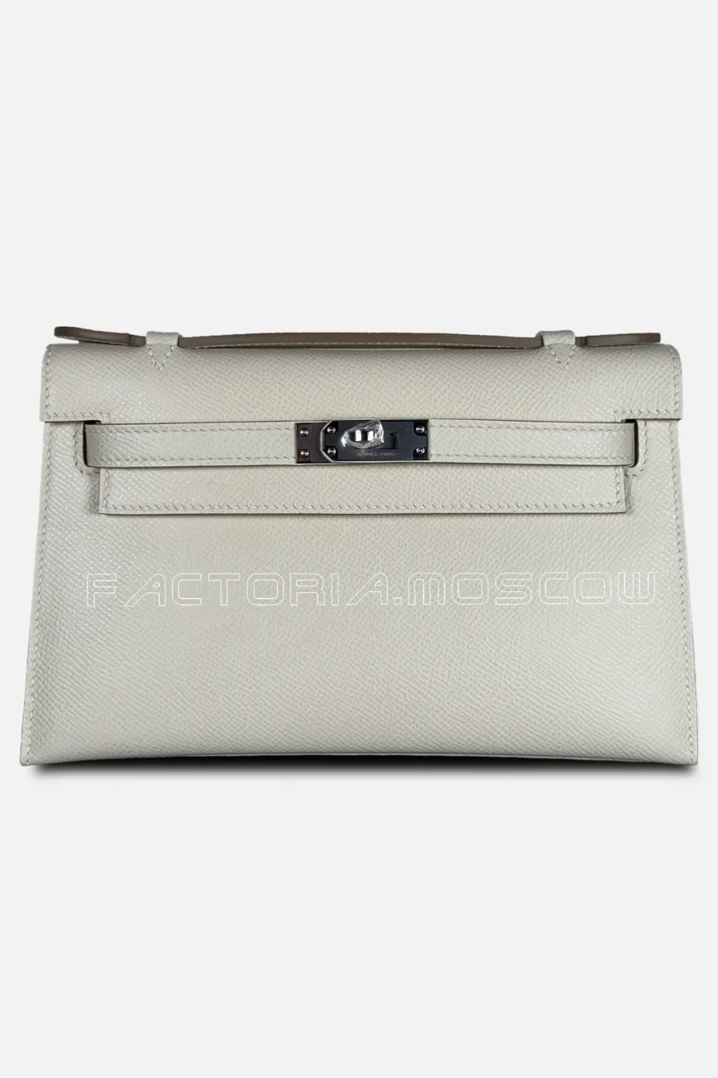 Hermes Kelly Pouchette Epsom Colour Craie PHW