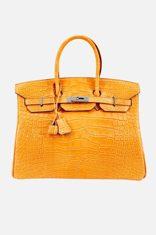 Hermès Birkin 35 Matte Alligator Colour Paille PHW