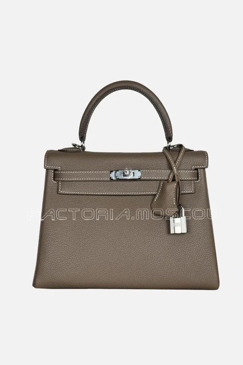 Hermes Kelly Retourne 25 Togo Colour Etoupe PHW
