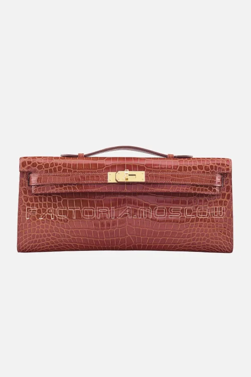 Hermes Kelly Cut Shiny With Gold Hardware
