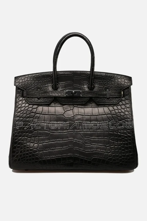 Hermes Limited Edition Birkin 35 So Black Alligator Black Hardware