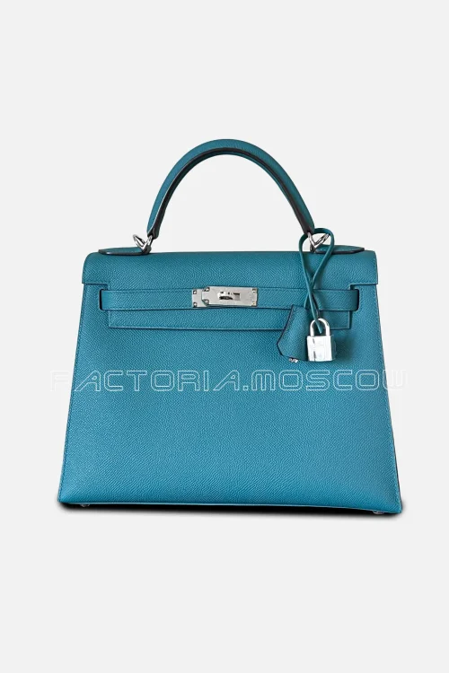 Hermes Kelly Sellier 28 Epsom Colour Blue Jeans PHW