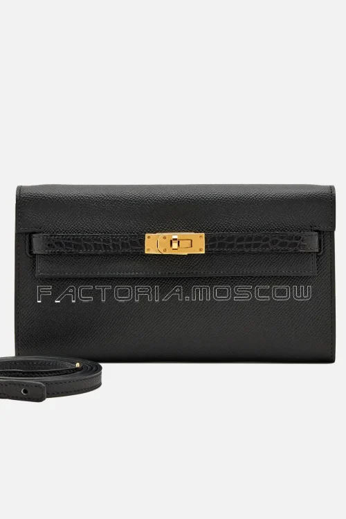 Hermès Kelly To-Go Wallet Touch Epsom And Alligator Gold Hardware