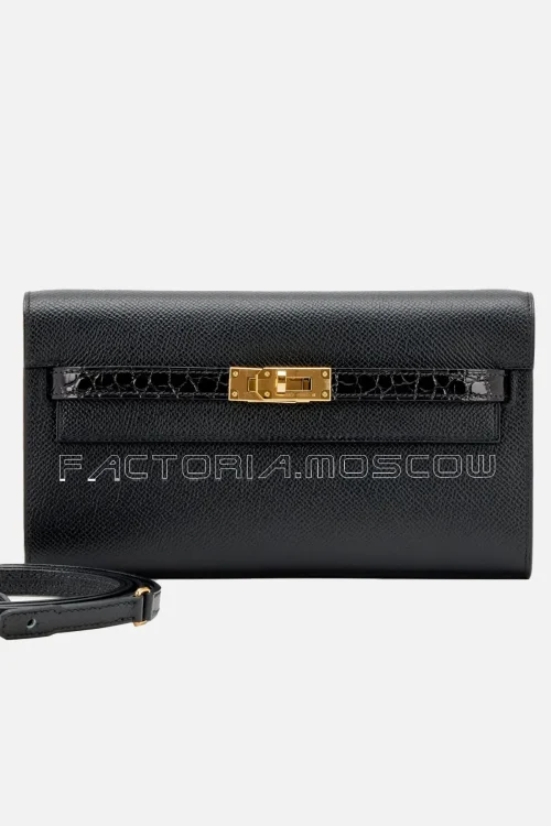 Hermès Kelly To Go Wallet Touch Epsom And Shiny Alligator Gold Hardware