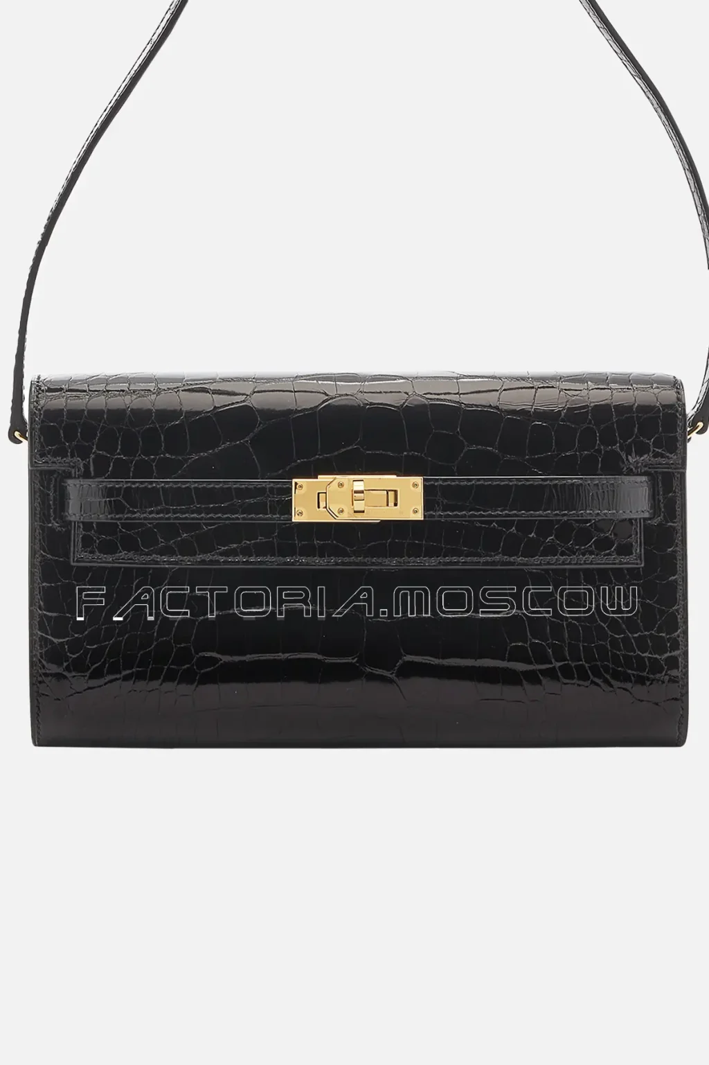 Hermes Kelly To Go Shiny Alligator With Gold Hardware