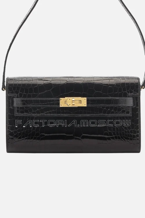 Hermes Kelly To Go Shiny Alligator With Gold Hardware