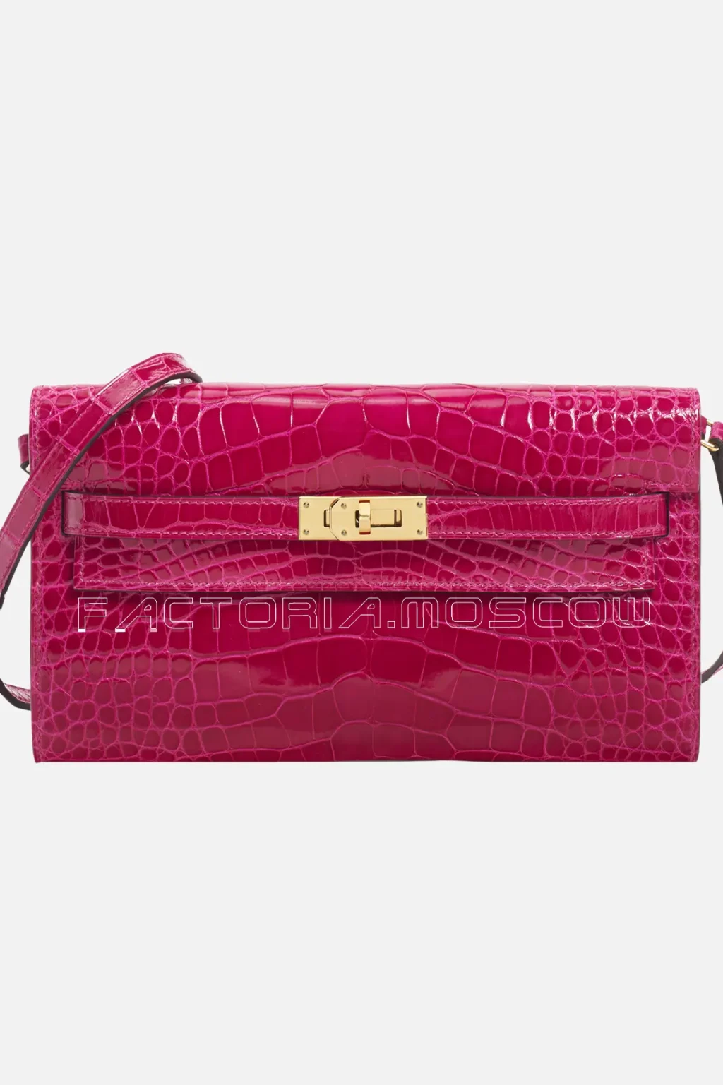 Hermes Kelly To Go Shiny Alligator With Gold Hardware