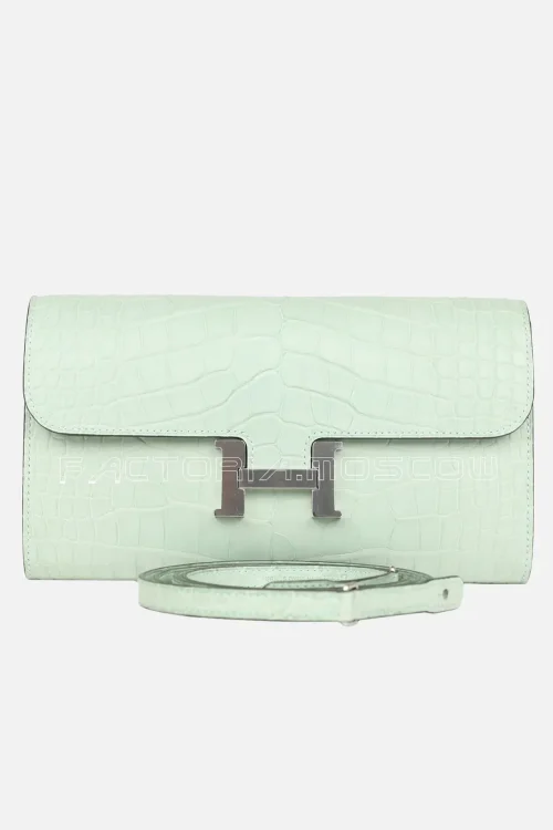 Hermès Constance Wallet To Go Vert D'Eau Palladium Hardware