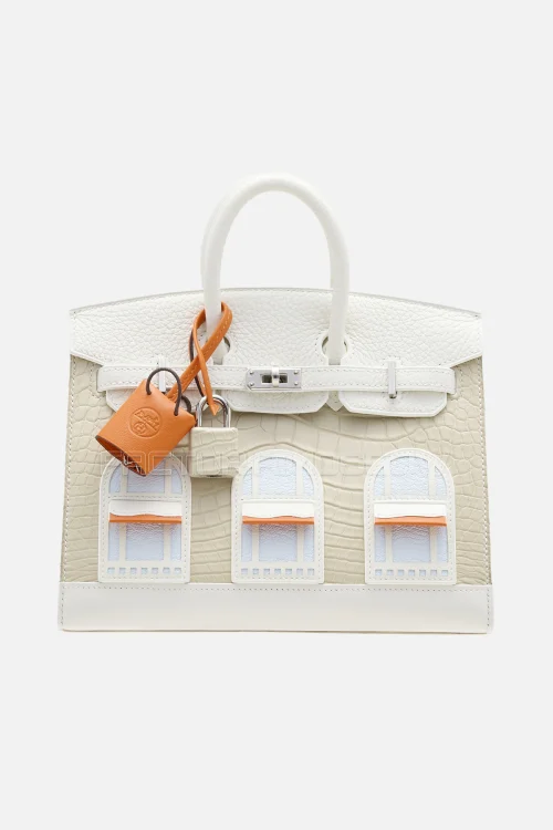 Hermès Birkin Sellier 20 Matte Beton Alligator, White Togo, Swift/Sombrero, Orange H/Craie Swift, Bleu Brume Chèvre PHW