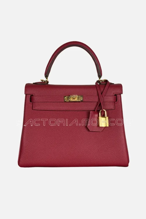 Hermes Kelly Retourne 25 Togo Colour Rouge Grenade GHW