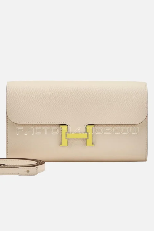 Hermès Constance To Go Wallet Lime Enamel And Palladium Hardware