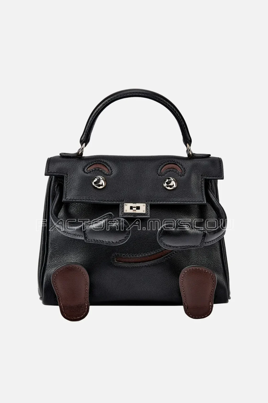 Hermès Quelle Idole Kelly Doll Black And Chocolat Palladium Hardware