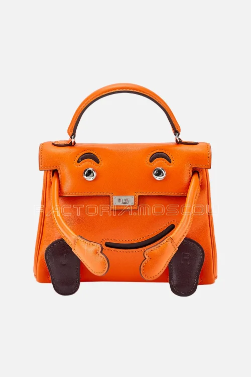 Hermès Kelly Doll Quelle Idole Orange H And Chocolat Palladium Hardware
