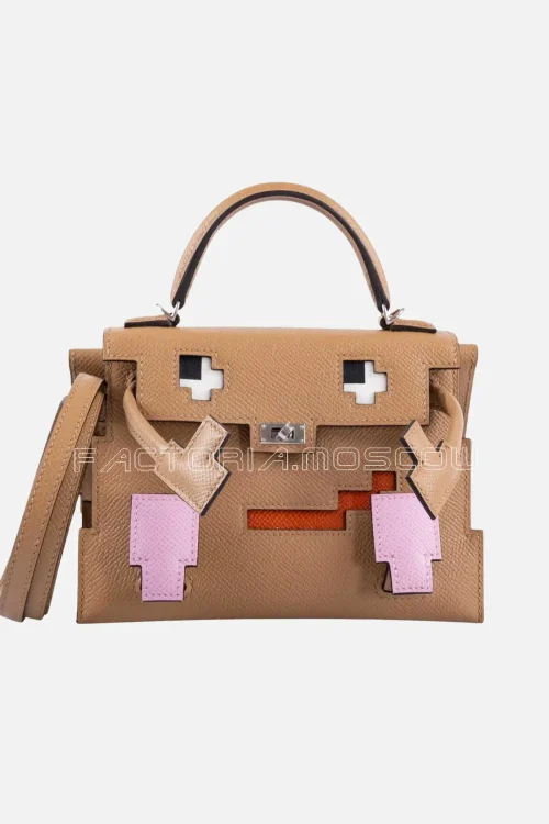 Hermès Kelly Doll Picto Chai/Mauve/Terre Battue/Celeste Phw