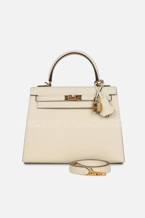 Hermès Kelly Sellier 25 Nata Epsom GHW