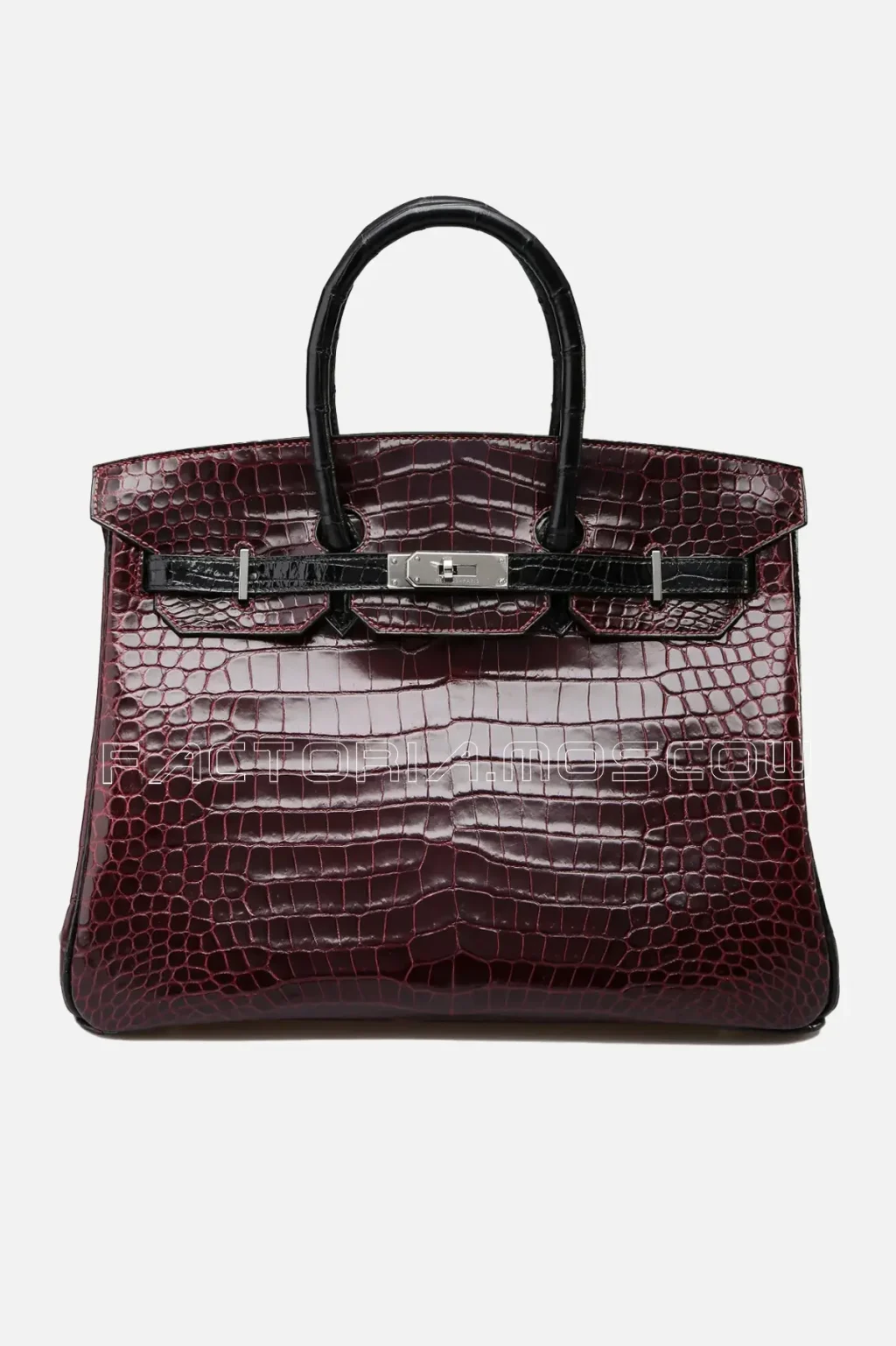 Hermes HSS Birkin 35 Noir/Bordeaux Shiny Porosus PHW