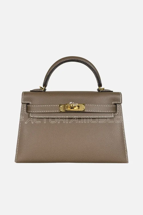 Hermes Kelly Mini 20 Epsom Colour Etoupe Hardware GHW