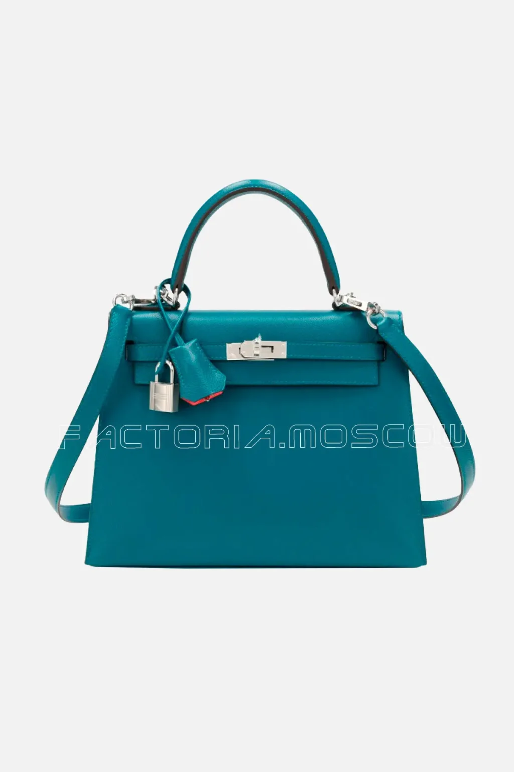 Hermès Kelly Sellier 25 Madame Colour Vert Bosphore and Rose Lipstick PHW