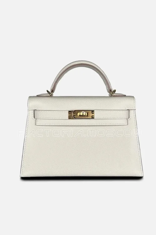 Hermes Kelly Mini 20 Epsom Colour Craie GHW