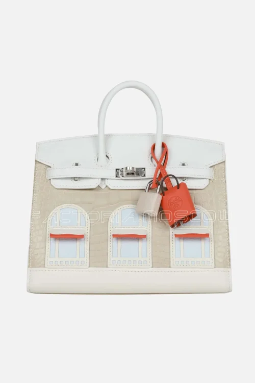 Hermès Faubourg Birkin Sellier 20 Beton Matte Alligator, Blanc Togo, Bleu Brume Chèvre and White, Orange H and Craie Swift, Blanc Sombrero PHW