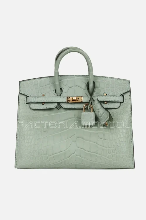 Hermès Birkin Sellier 20 Vert D'eau Matte Alligator GHW