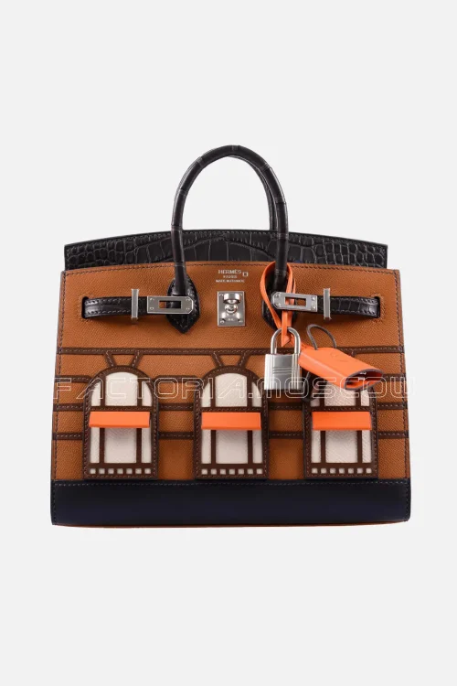 Hermes Faubourg Birkin Sellier 20 Matte Ebene Alligator, Gold Madame, Orange H Swift, Brulee And Ebene Sombrero, Craie Epsom Leather PHW
