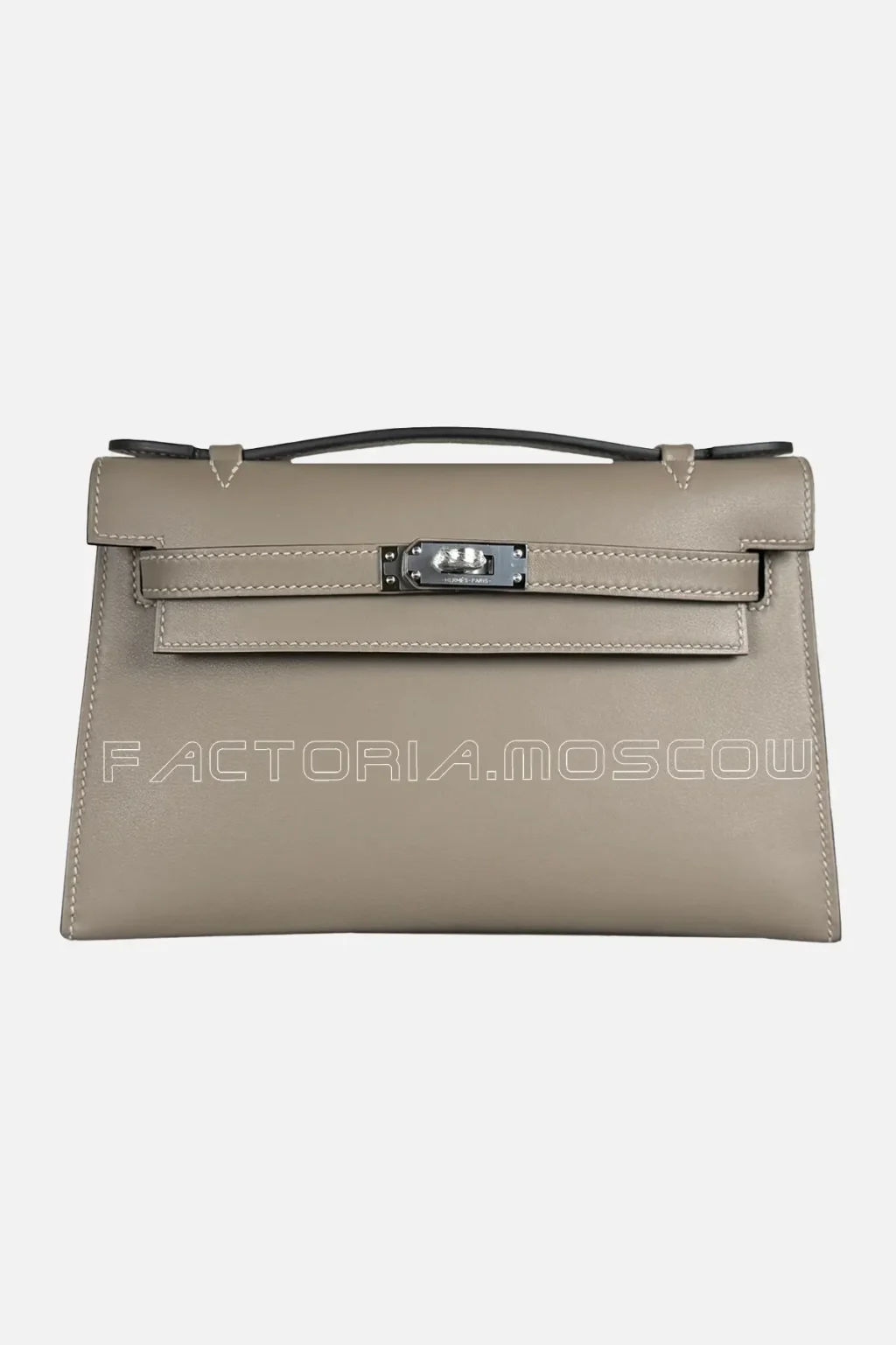 Hermes Kelly Pochette Swift Colour Gris Asphalt PHW