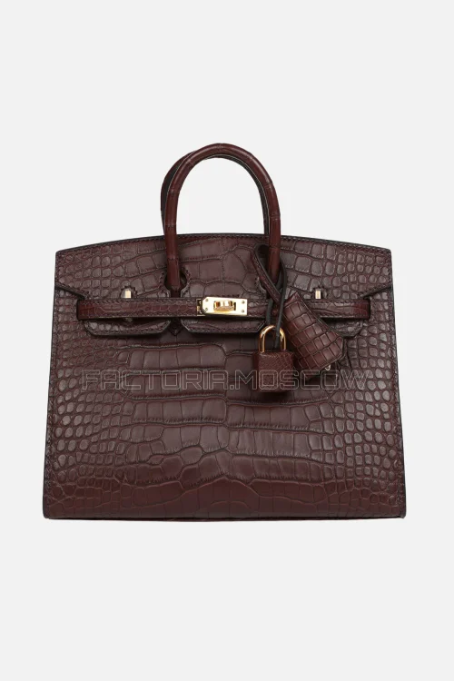 Hermès Birkin Sellier 25 Matte Alligator Havane GHW