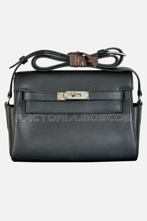 Hermes Kelly Messenger Evercolor Colour Black PHW