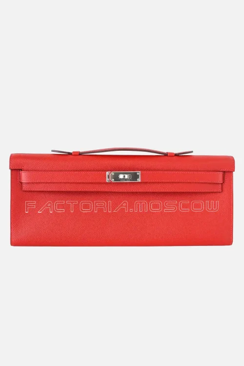 Hermes Kelly Cut Clutch Hardware Palladium