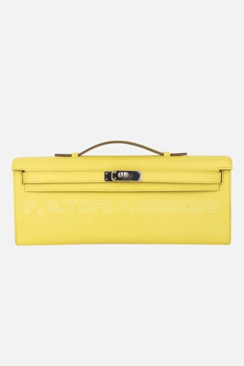 Hermes Kelly Cut Clutch Hardware Palladium
