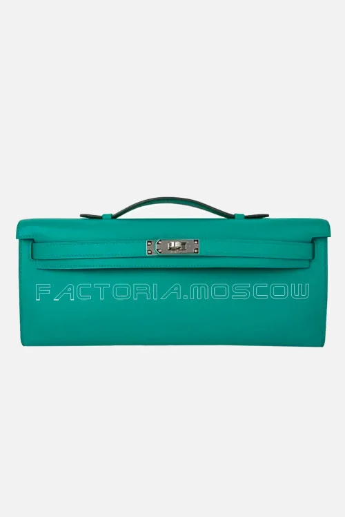 Hermes Kelly Cut Clutch Bag Palladium