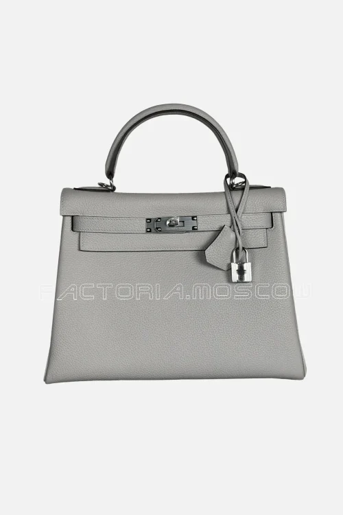 Hermes Kelly Retourne 28 Togo Colour Blue Glacier PHW