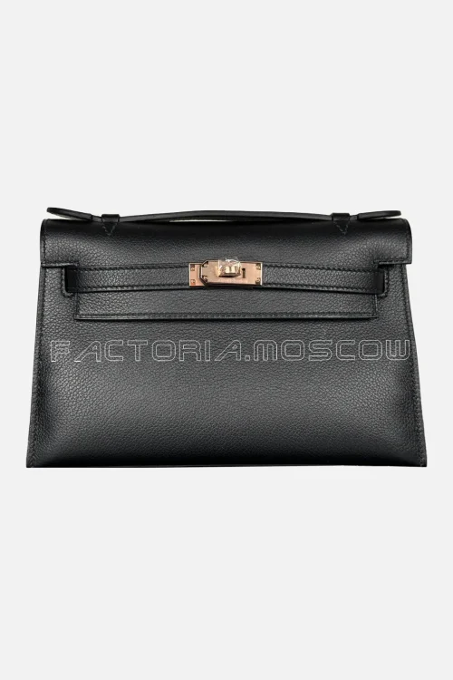 Hermès Kelly Pochette Evercolor Colour Black RGHW