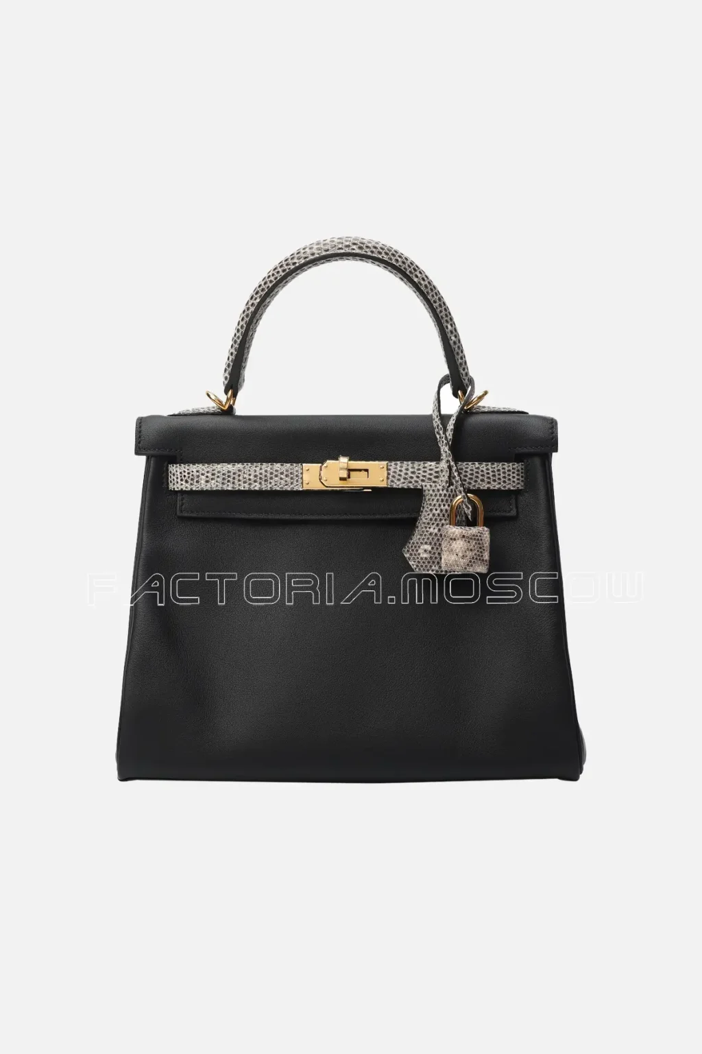 Hermès Kelly Retourne 25 Touch Evercolor/Ombre Lizard Colour Black GHW