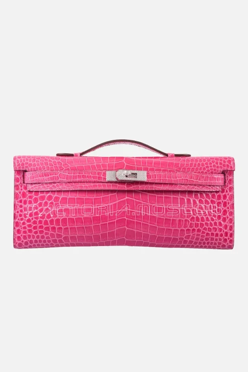 Hermes Kelly Cut Shiny Diamond & White Gold Hardware