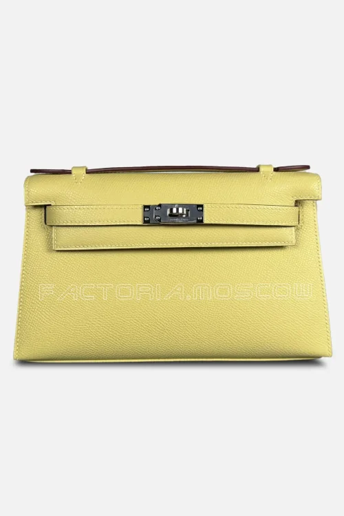Hermes Kelly Pouchette Epsom Colour Jaune Poussin PHW