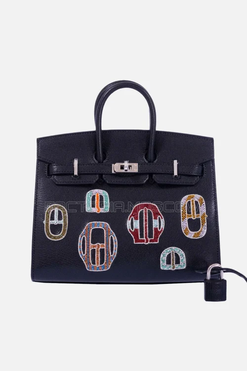Hermès Birkin 20 Sellier Bouclerie Moderne Black Chèvre PHW