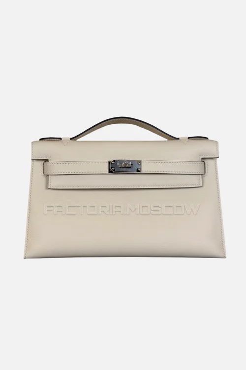 Hermes Kelly Pochette Swift Colour Nata Harwdare PHW