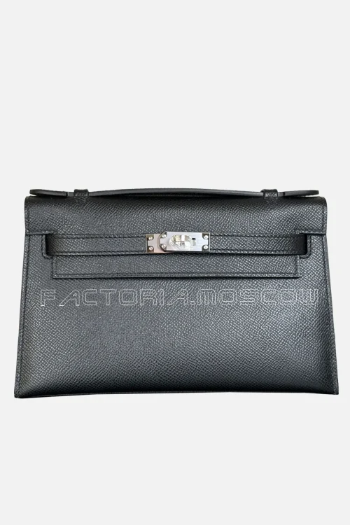 Hermes Kelly Pochette Epsom Colour Black Hardware PHW