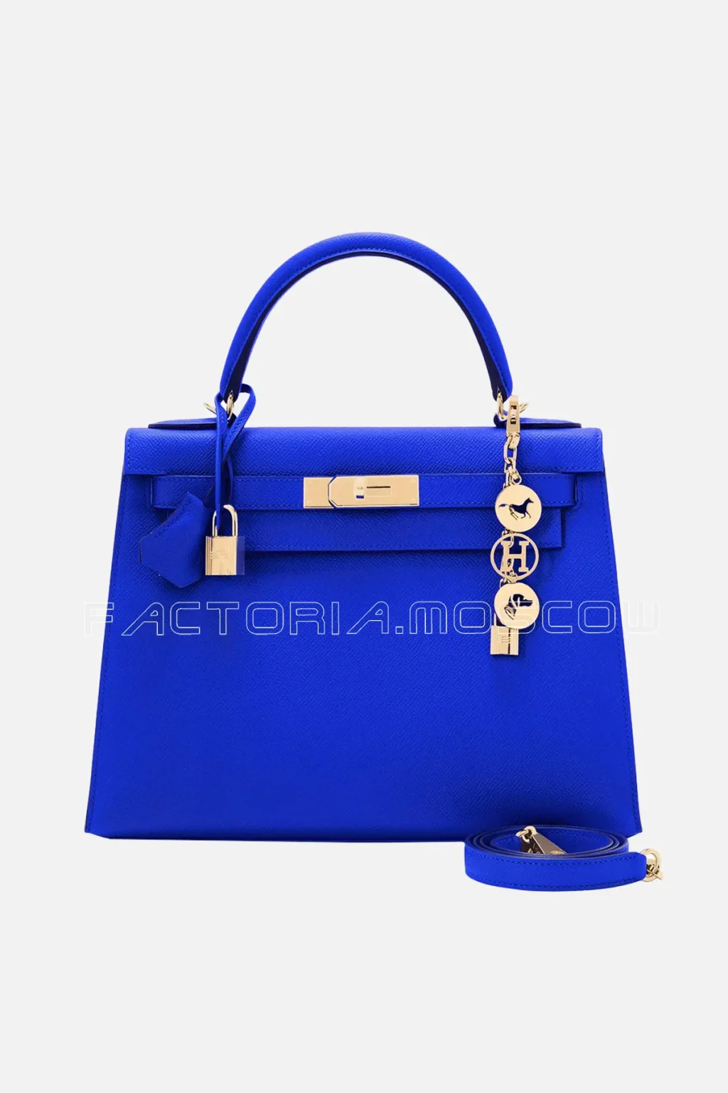 Hermes Kelly Sellier 28 Blue Electric Epsom Leather PHW