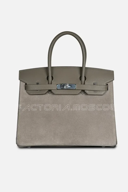 Hermes Birkin 30 Grizzly Colour Gris Caillou/Etoupe PHW